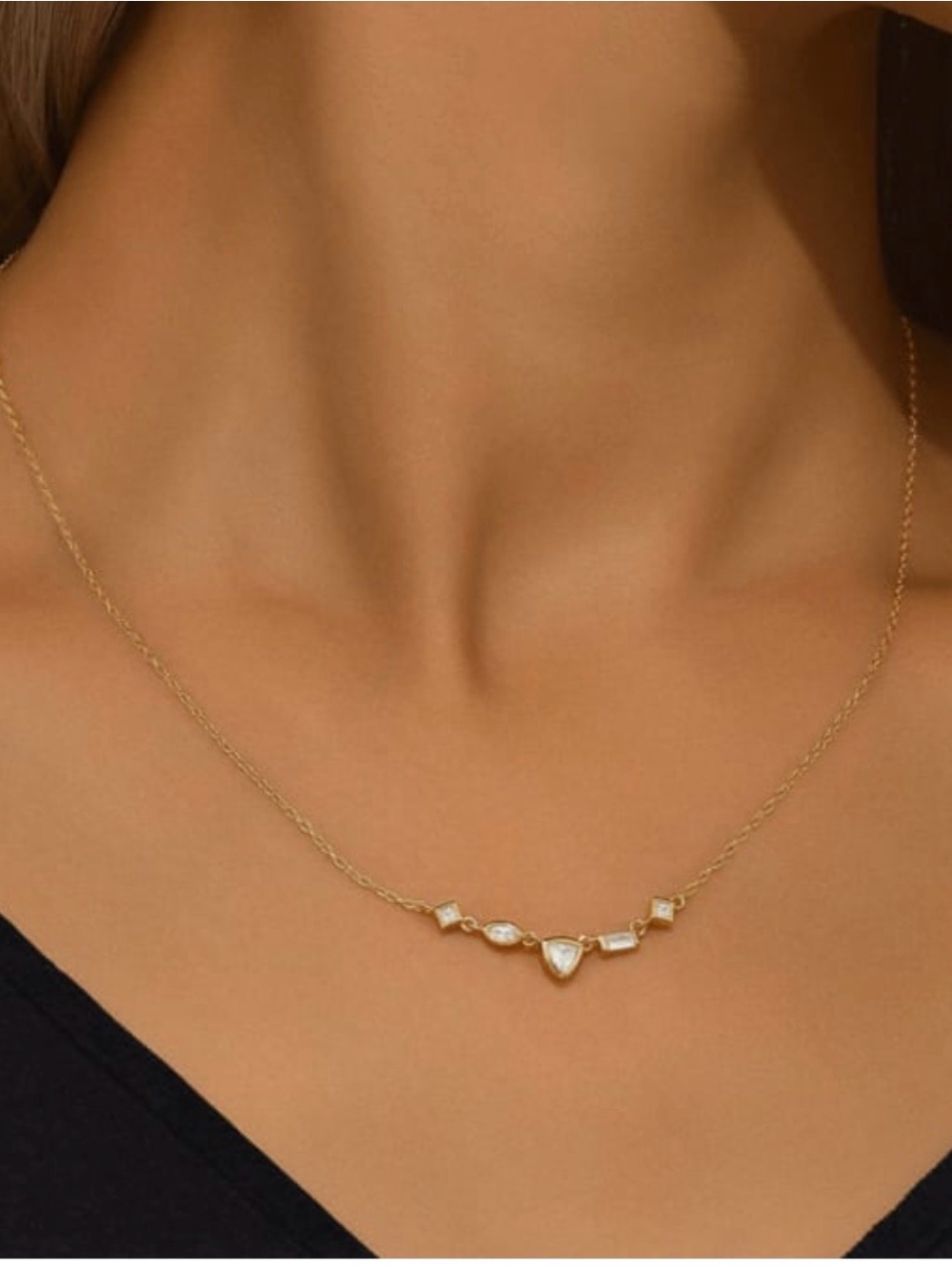 Gold Plated Sterling Silver CZ Neccklace
